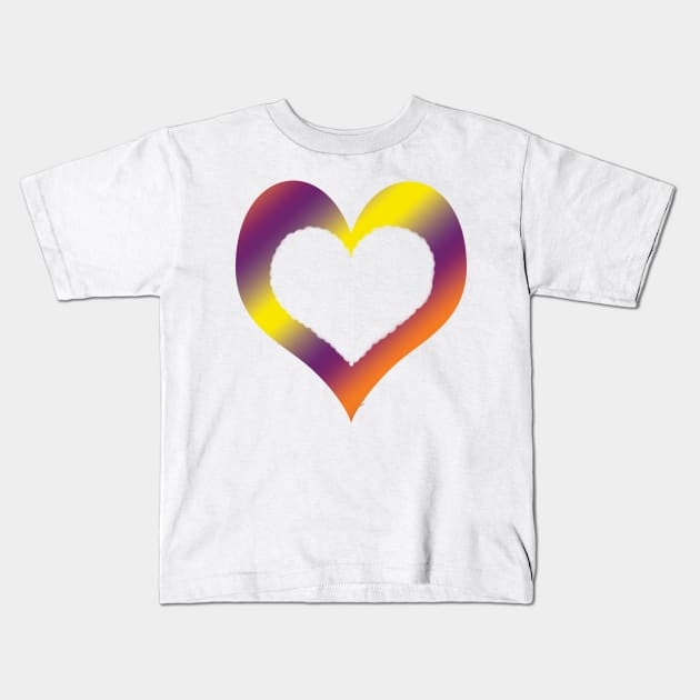 Heart Gradient with Heart Cutout Kids T-Shirt by DragonflyzDen